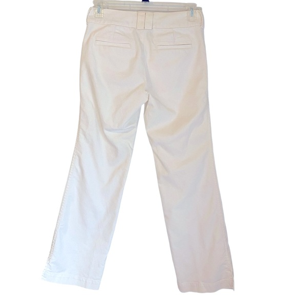 Banana Republic Martin Straight Leg Pants. Low Rise. Split Hem. White Sz. 8 - Picture 2 of 12